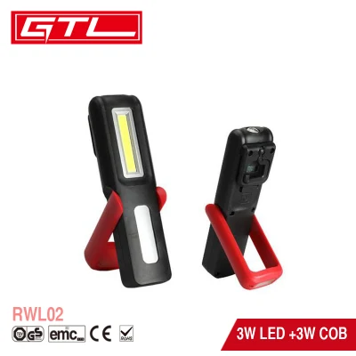 휴대용 검사 램프 USB 충전식 다기능 COB LED 작업 조명 토치 라이트(자석 스탠드 및 후크 포함)