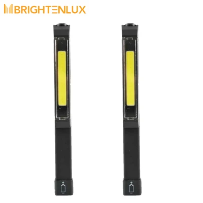 Brightenlux ABS COB 소형 손전등 펜 램프, 3AAA 배터리 LED 잠금 바닥 LED 휴대용 작업등 토치